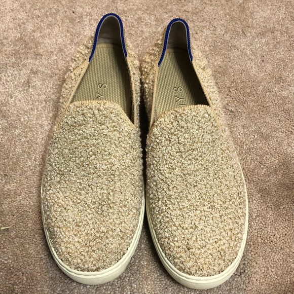 Rothy’s The Classic Slip-On Woven Sneaker in Honeybun Metallic Boucle Size 8 - Picture 2 of 10